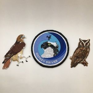 3 bird embroidered patches